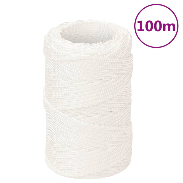 Frânghie de barcă, alb complet, 2 mm, 100 m, polipropilenă WALTI