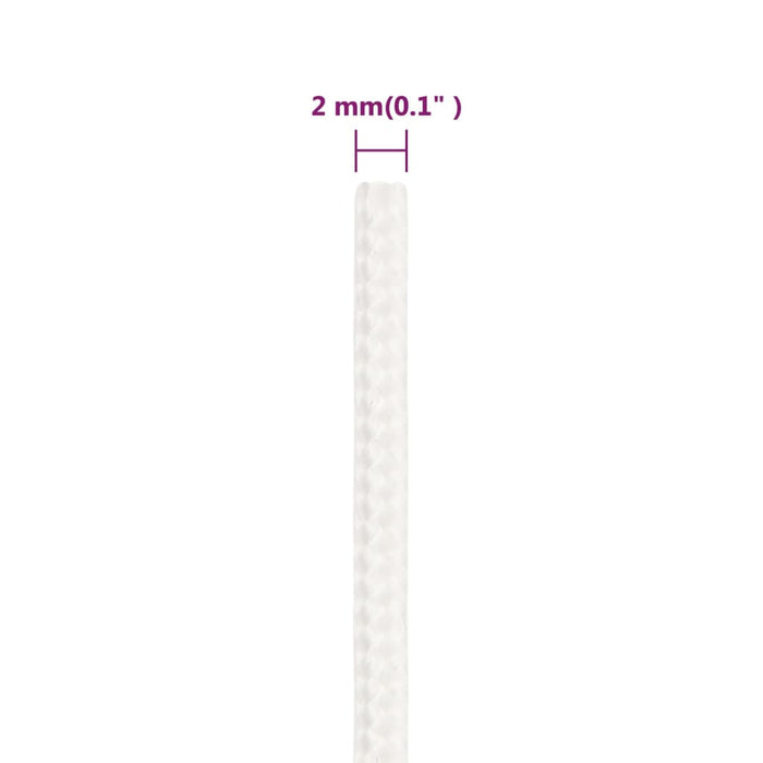 Frânghie de barcă, alb complet, 2 mm, 250 m, polipropilenă - WALTI WALTI