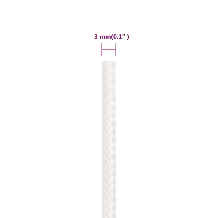 Frânghie de barcă, alb complet, 3 mm, 500 m, polipropilenă - WALTI WALTI