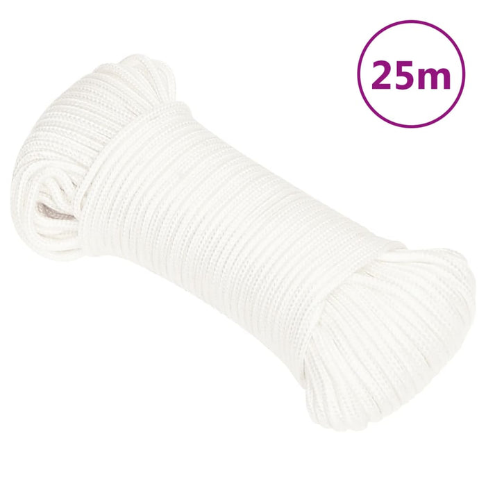 Frânghie de barcă, alb complet, 4 mm, 25 m, polipropilenă WALTI