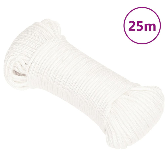 Frânghie de barcă, alb complet, 5 mm, 25 m, polipropilenă WALTI