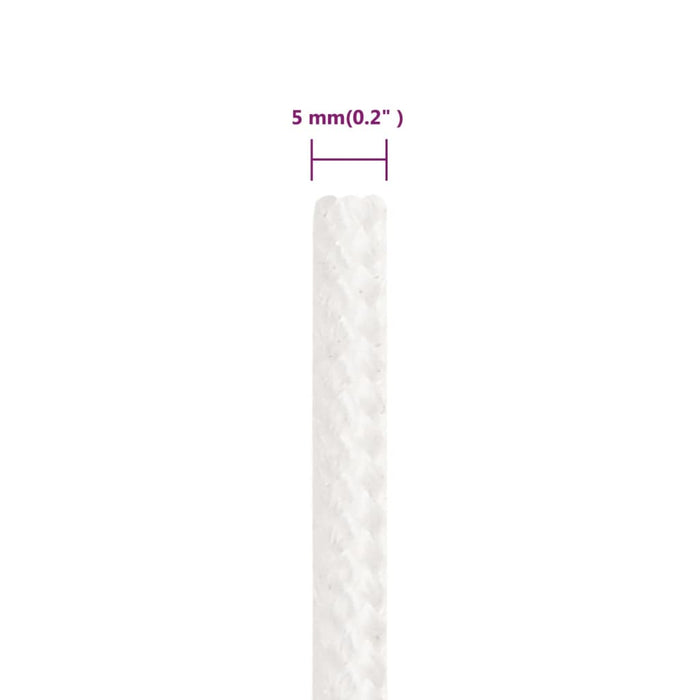Frânghie de barcă, alb complet, 5 mm, 500 m, polipropilenă - WALTI WALTI