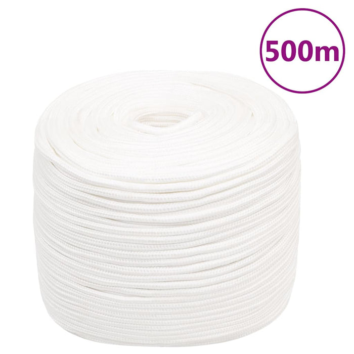 Frânghie de barcă, alb complet, 6 mm, 500 m, polipropilenă WALTI