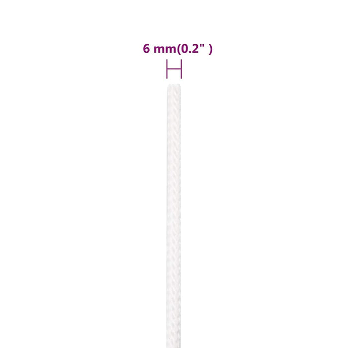 Frânghie de barcă, alb complet, 6 mm, 500 m, polipropilenă WALTI
