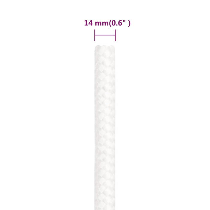 Frânghie de barcă, alb complet, 14 mm, 25 m, polipropilenă - WALTI WALTI