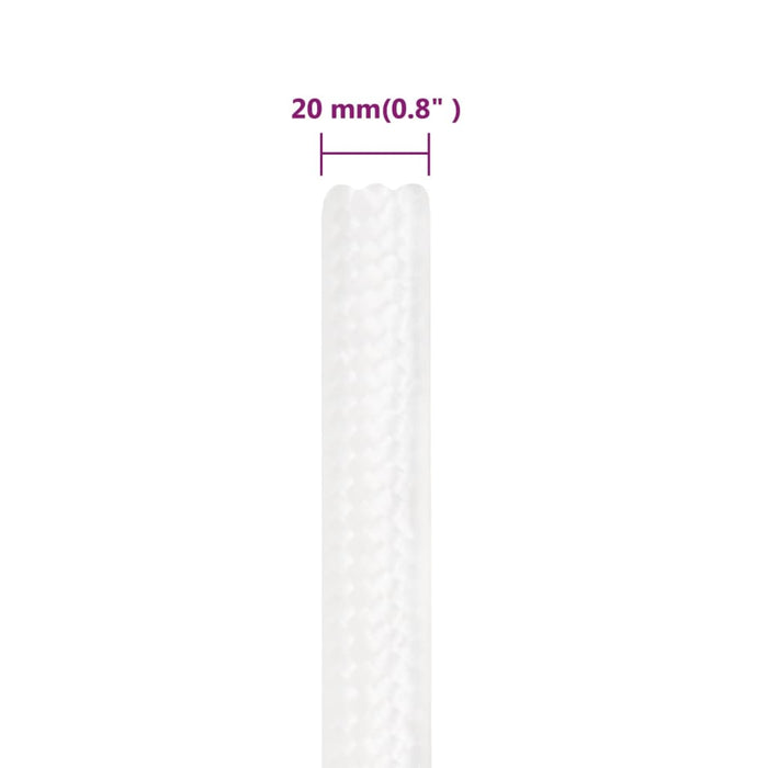 Frânghie de barcă, alb complet, 20 mm, 100 m, polipropilenă - WALTI WALTI