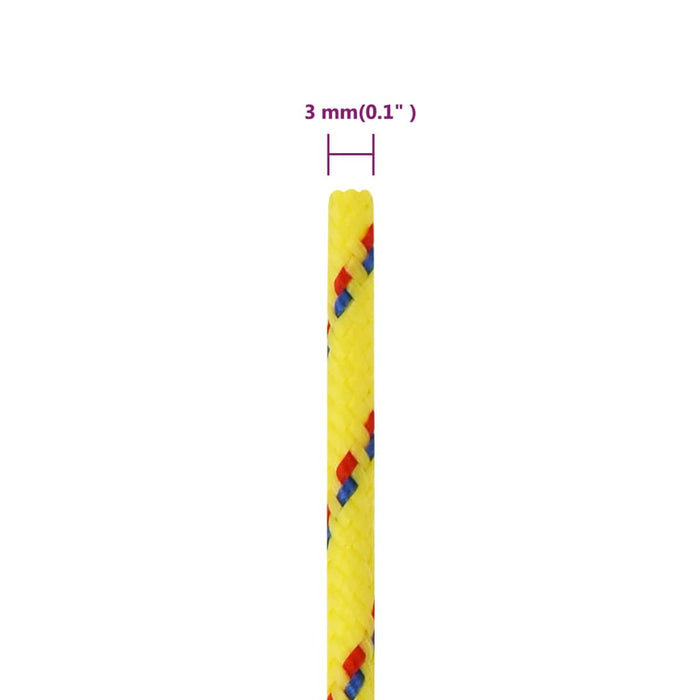 Frânghie de barcă, galben, 3 mm, 25 m, polipropilenă WALTI