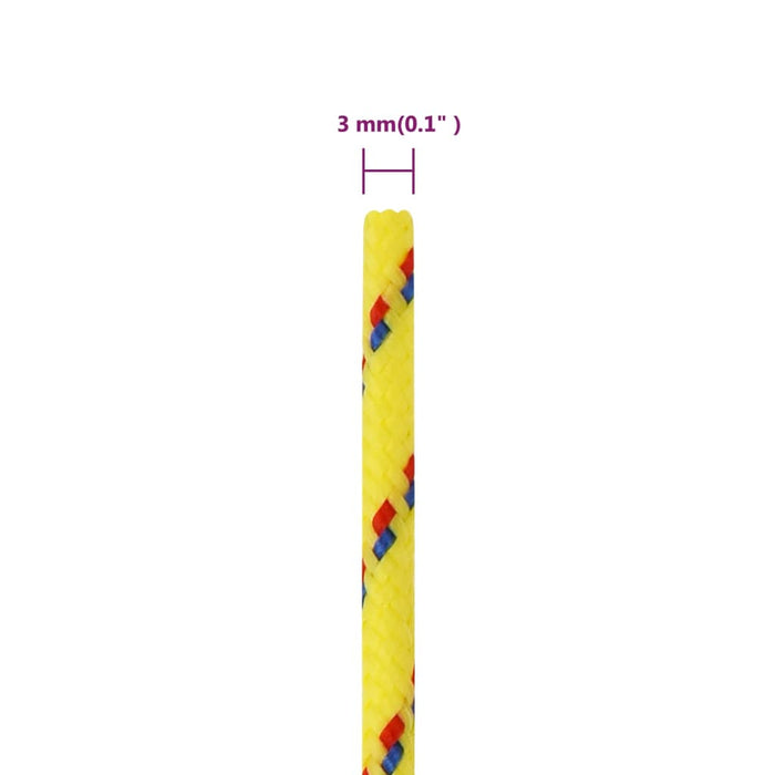 Frânghie de barcă, galben, 3 mm, 250 m, polipropilenă - WALTI WALTI