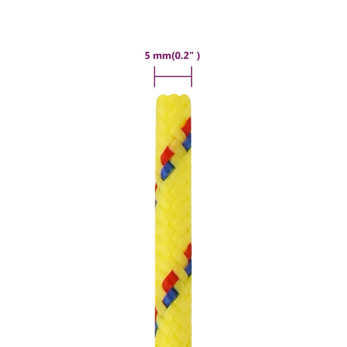 Frânghie de barcă, galben, 5 mm, 100 m, polipropilenă WALTI