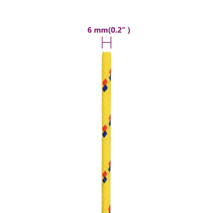 Frânghie de barcă, galben, 6 mm, 50 m, polipropilenă WALTI