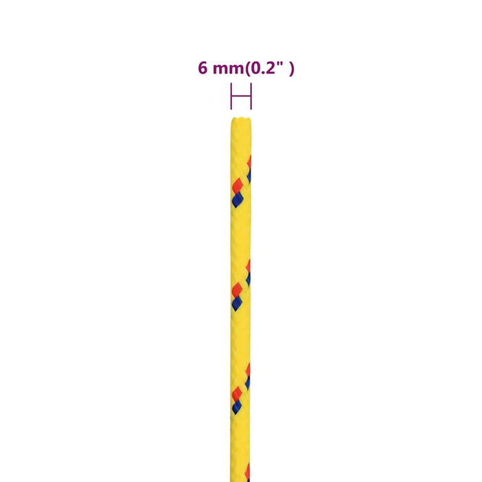 Frânghie de barcă, galben, 6 mm, 100 m, polipropilenă - WALTI WALTI