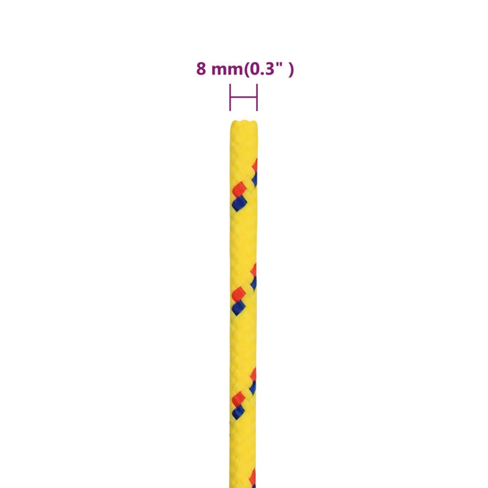 Frânghie de barcă, galben, 8 mm, 25 m, polipropilenă WALTI