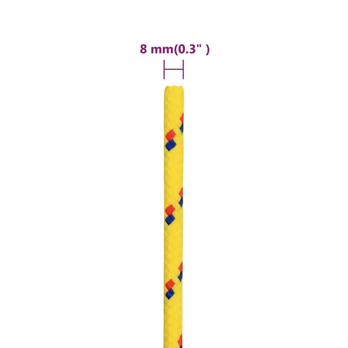 Frânghie de barcă, galben, 8 mm, 50 m, polipropilenă WALTI