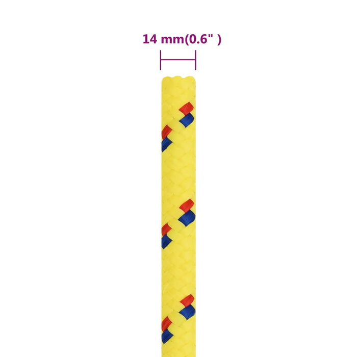 Frânghie de barcă, galben, 14 mm, 25 m, polipropilenă WALTI