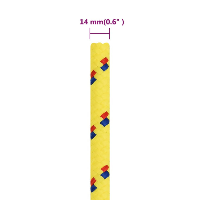 Frânghie de barcă, galben, 14 mm, 50 m, polipropilenă WALTI