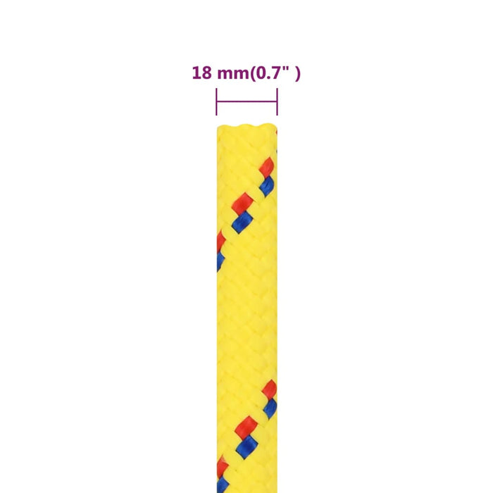 Frânghie de barcă, galben, 18 mm, 25 m, polipropilenă WALTI