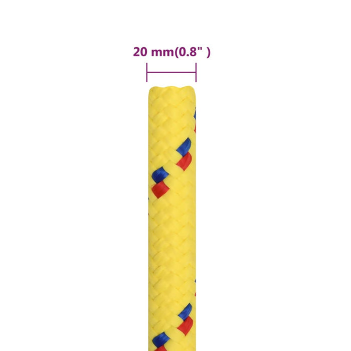 Frânghie de barcă, galben, 20 mm, 25 m, polipropilenă WALTI