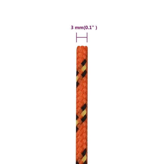 Frânghie de barcă, portocaliu, 3 mm, 100 m, polipropilenă - WALTI WALTI