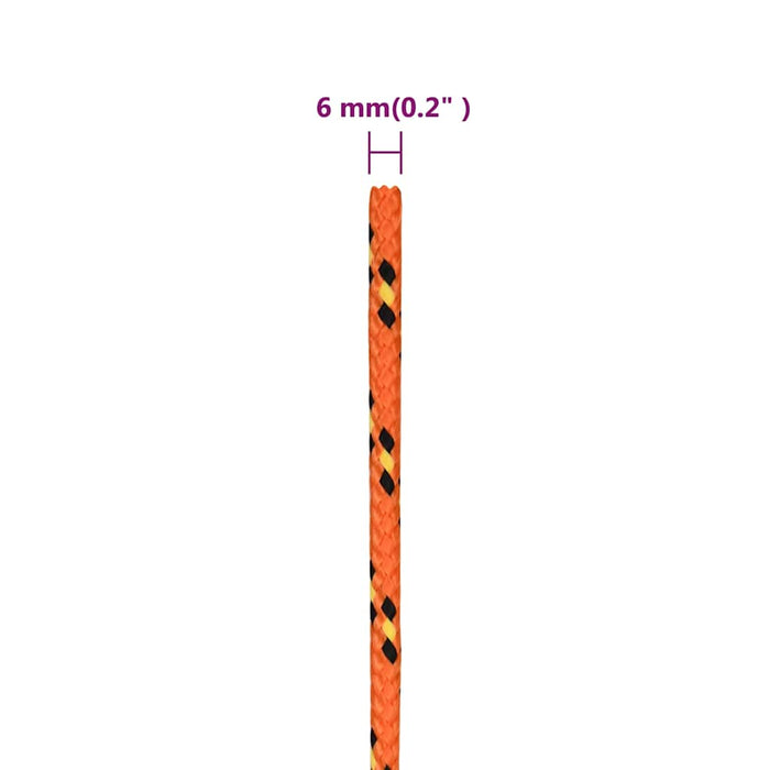 Frânghie de barcă, portocaliu, 6 mm, 25 m, polipropilenă WALTI