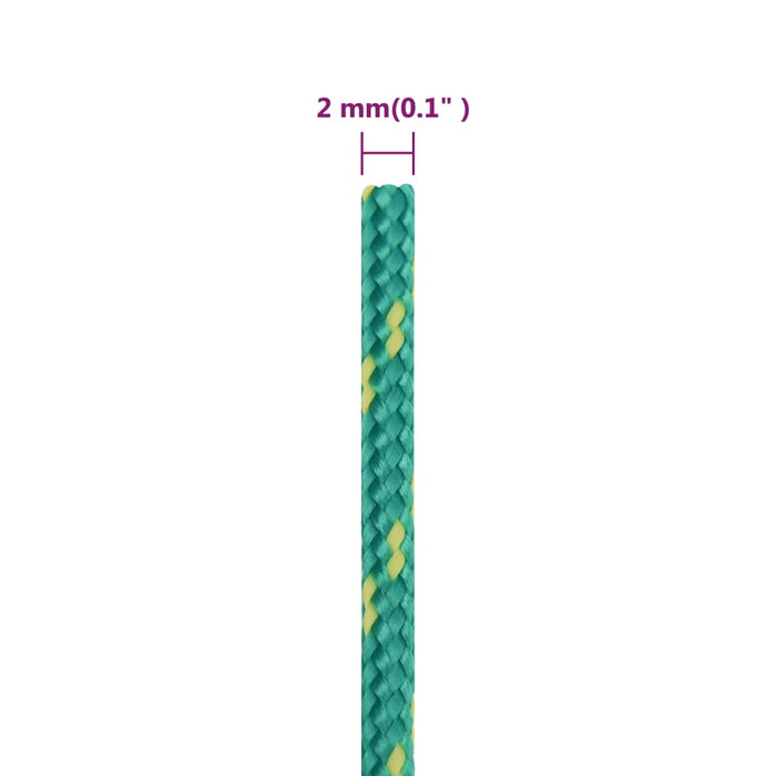 Frânghie de barcă, verde, 2 mm, 25 m, polipropilenă WALTI