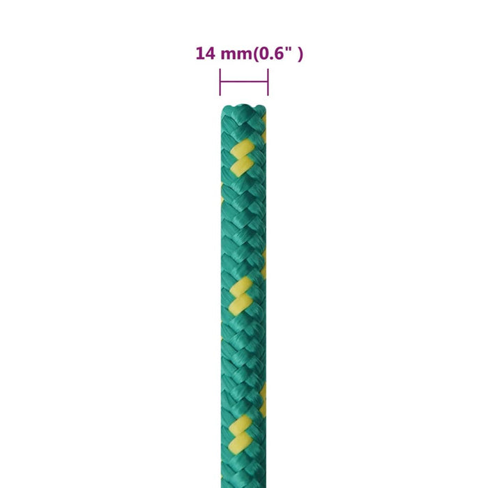 Frânghie de barcă, verde, 14 mm, 50 m, polipropilenă WALTI