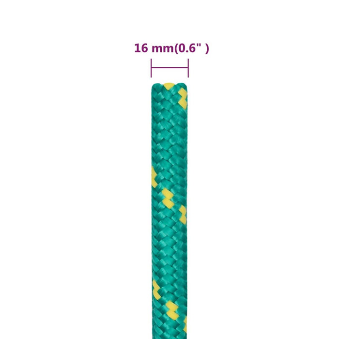 Frânghie de barcă, verde, 16 mm, 100 m, polipropilenă - WALTI WALTI