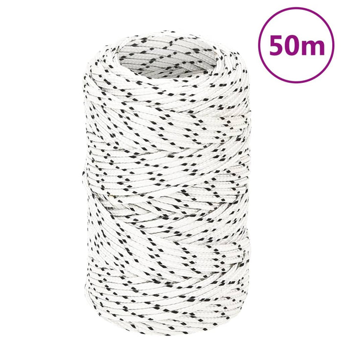 Frânghie împletită pentru barcă, alb, 2 mm x 50 m, poliester - WALTI WALTI
