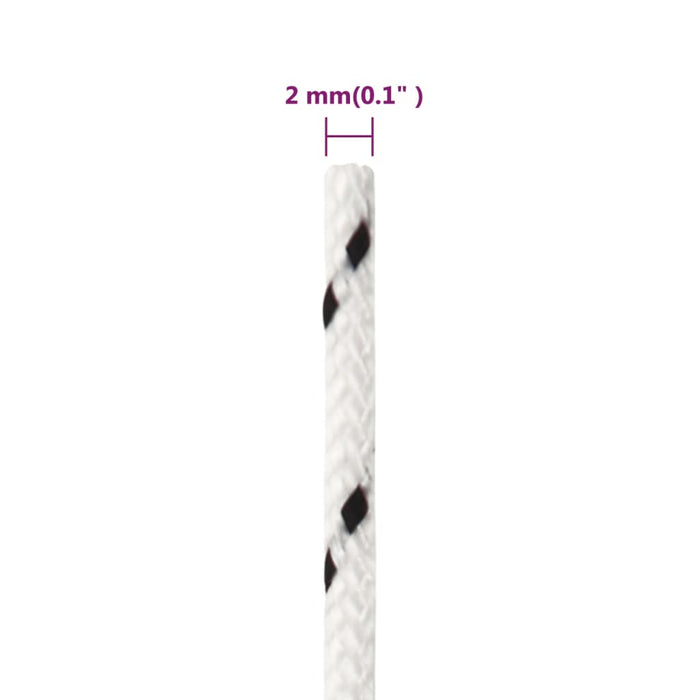 Frânghie împletită pentru barcă, alb, 2 mm x 100 m, poliester - WALTI WALTI
