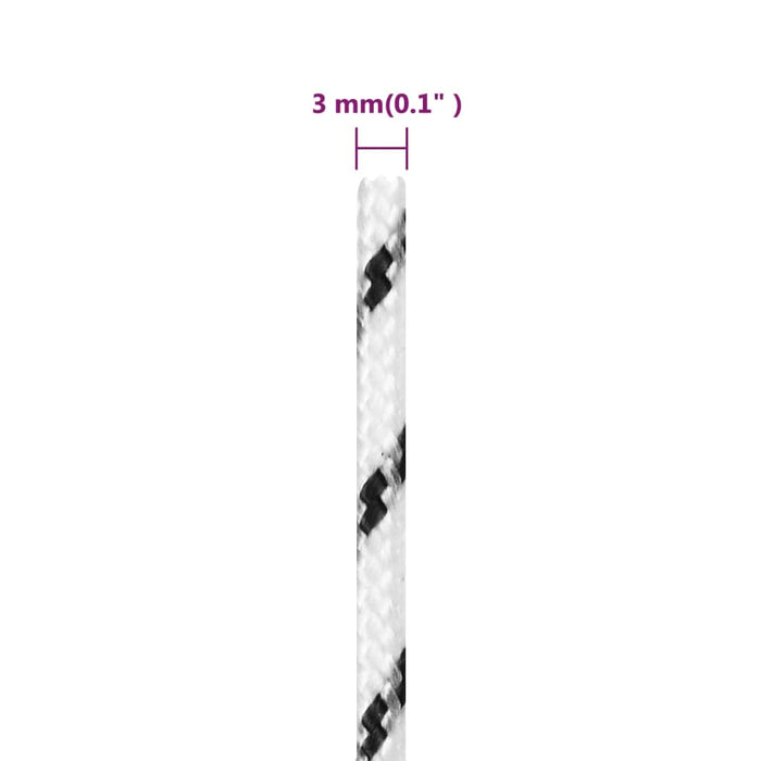 Frânghie împletită pentru barcă, alb, 3 mm x 250 m, poliester - WALTI WALTI
