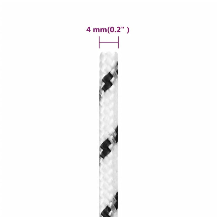 Frânghie împletită pentru barcă, alb, 4 mm x 25 m, poliester - WALTI WALTI