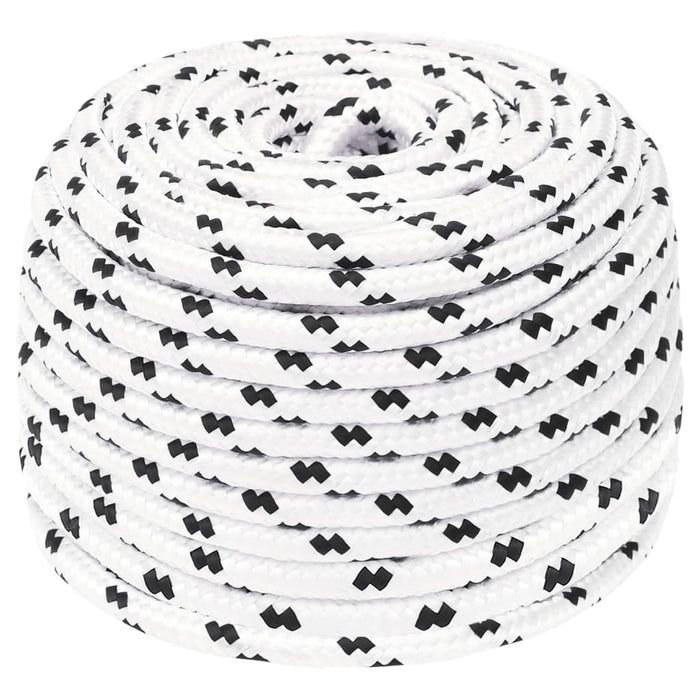 Frânghie împletită pentru barcă, alb, 8 mm x 25 m, poliester - WALTI WALTI