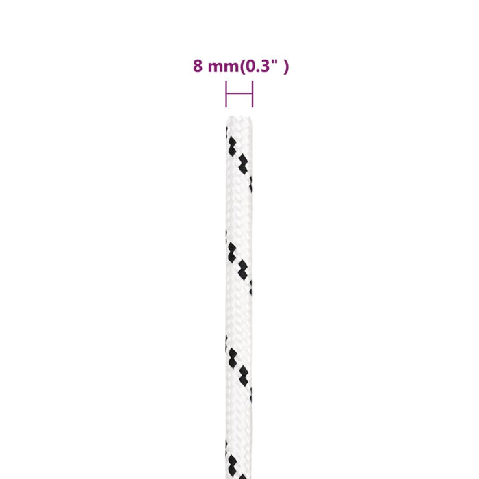 Frânghie împletită pentru barcă, alb, 8 mm x 25 m, poliester - WALTI WALTI