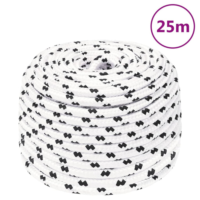 Frânghie împletită pentru barcă, alb, 8 mm x 25 m, poliester - WALTI WALTI