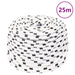 Frânghie împletită pentru barcă, alb, 8 mm x 25 m, poliester - WALTI WALTI