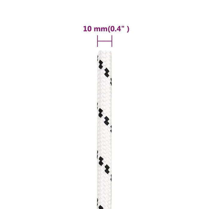 Frânghie împletită pentru barcă, alb, 10 mm x 25 m, poliester - WALTI WALTI