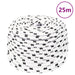 Frânghie împletită pentru barcă, alb, 10 mm x 25 m, poliester - WALTI WALTI