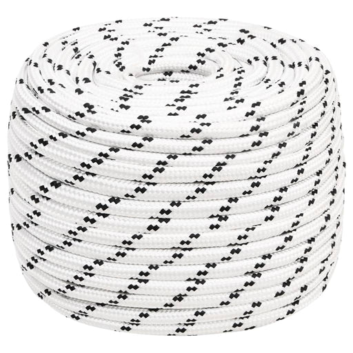 Frânghie împletită pentru barcă, alb, 14 mm x 100 m, poliester - WALTI WALTI