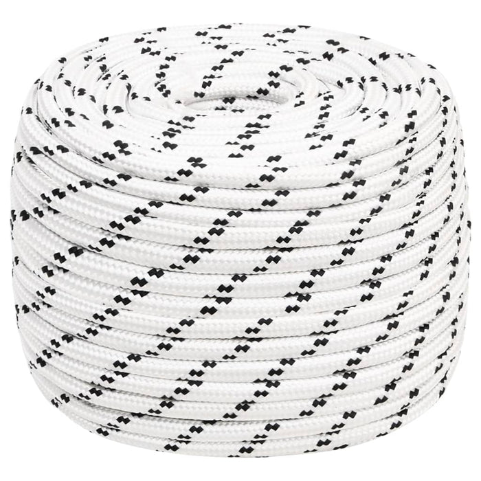 Frânghie împletită pentru barcă, alb, 14 mm x 100 m, poliester - WALTI WALTI