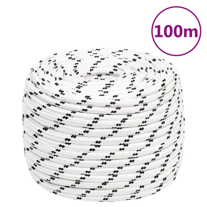Frânghie împletită pentru barcă, alb, 14 mm x 100 m, poliester - WALTI WALTI