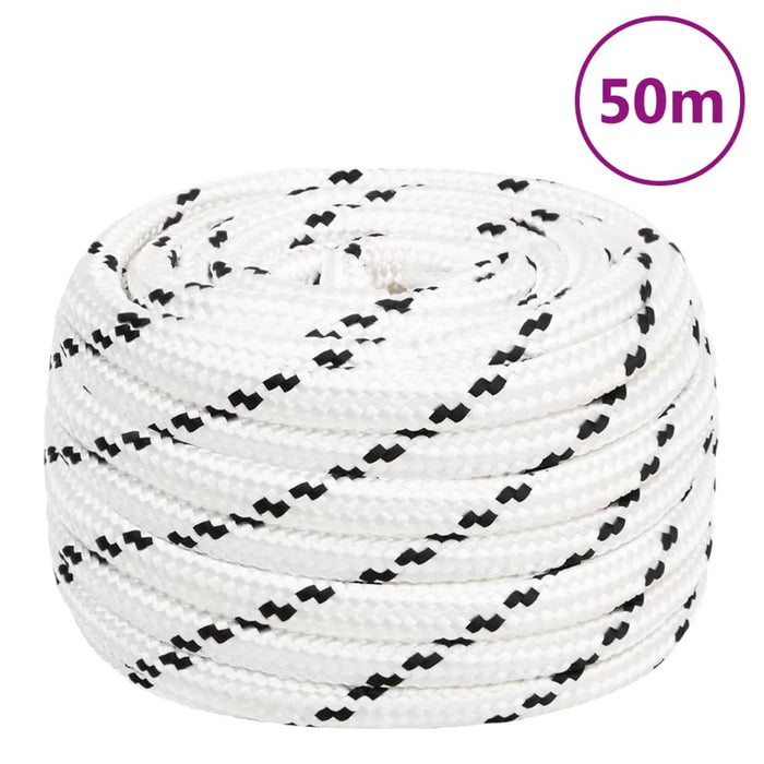 Frânghie împletită pentru barcă, alb, 20 mm x 50 m, poliester - WALTI WALTI