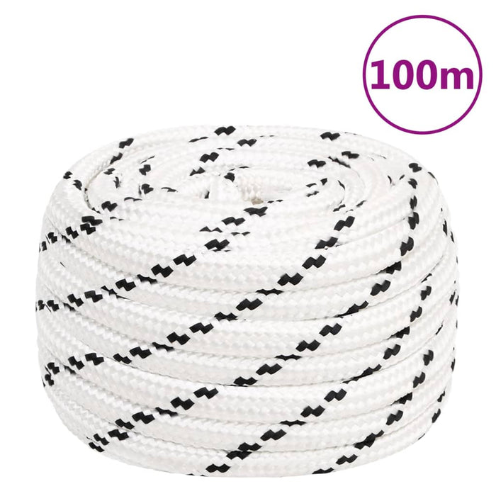 Frânghie împletită pentru barcă, alb, 20 mm x 100 m, poliester - WALTI WALTI