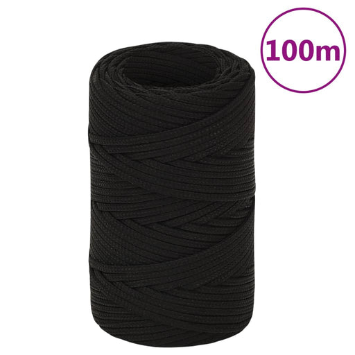 Frânghie de lucru, negru, 2 mm, 100 m, poliester - WALTI WALTI