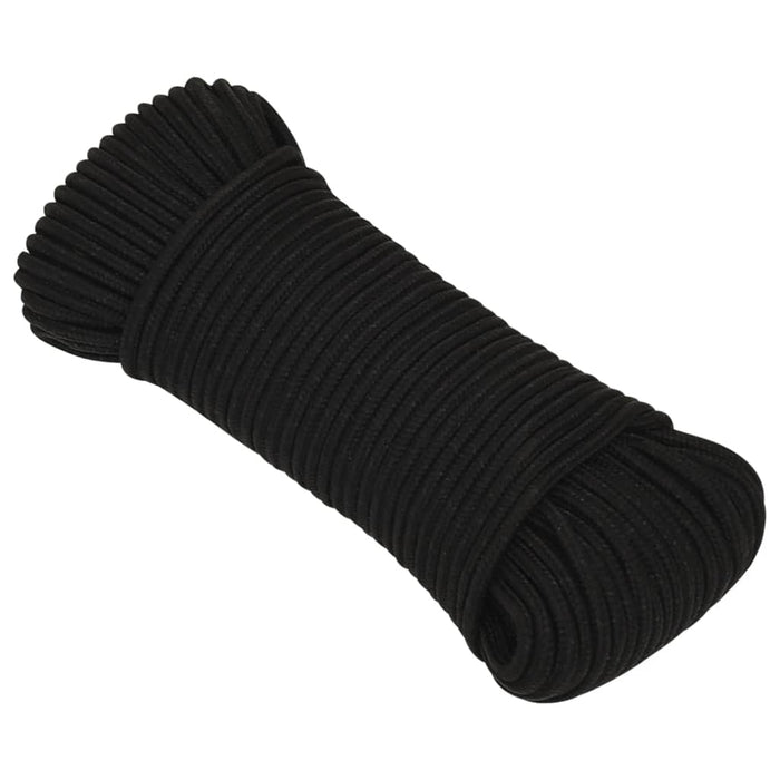 Frânghie de lucru, negru, 4 mm, 500 m, poliester - WALTI WALTI