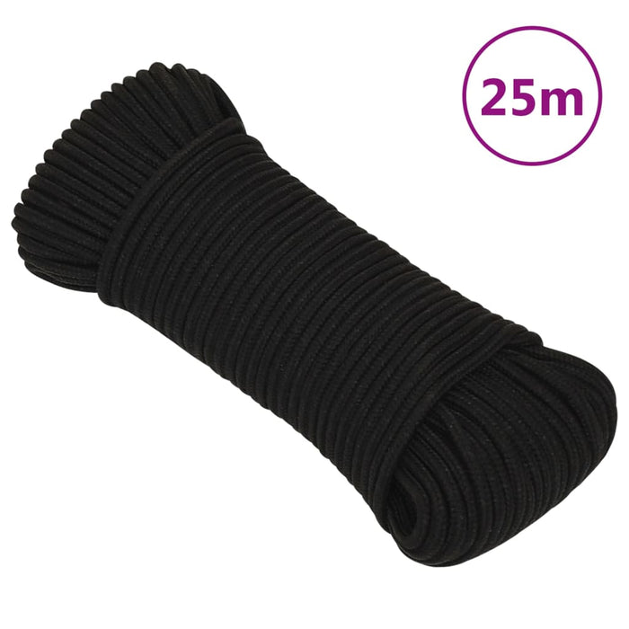 Frânghie de lucru, negru, 5 mm, 25 m, poliester - WALTI WALTI
