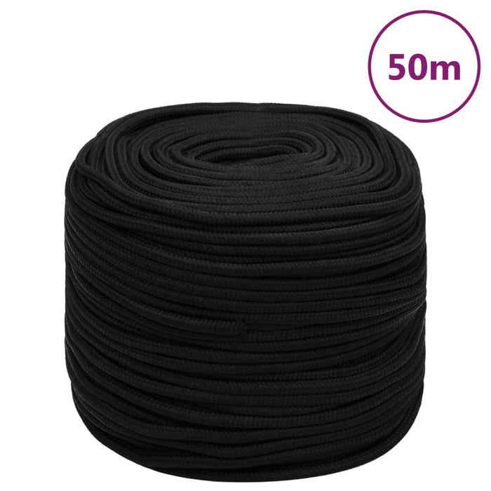 Frânghie de lucru, negru, 6 mm, 50 m, poliester - WALTI WALTI