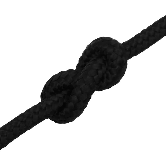 Frânghie de lucru, negru, 6 mm, 100 m, poliester - WALTI WALTI