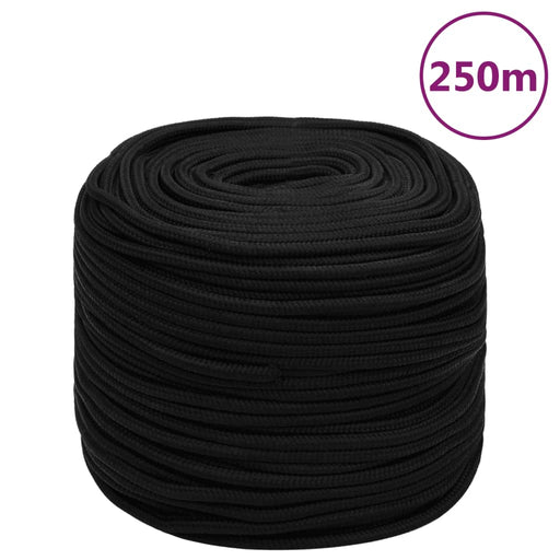 Frânghie de lucru, negru, 6 mm, 250 m, polipropilenă - WALTI WALTI