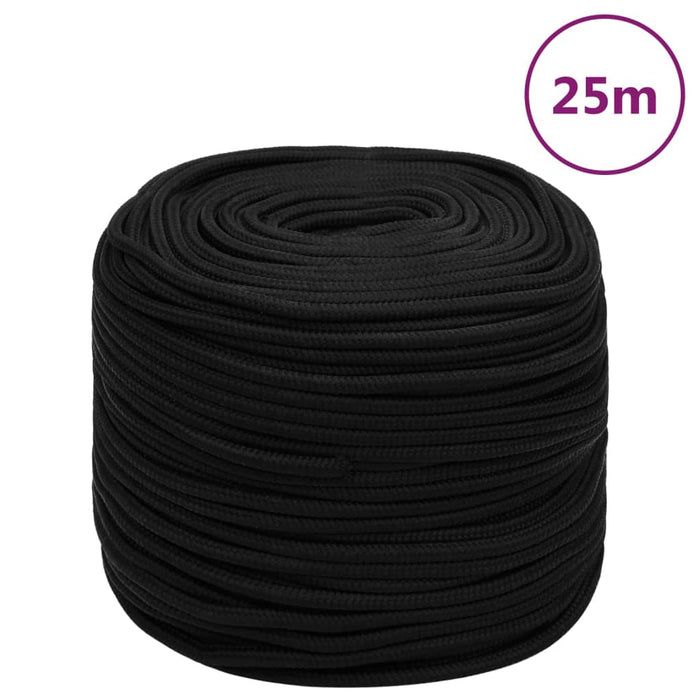 Frânghie de lucru, negru, 10 mm, 25 m, poliester - WALTI WALTI