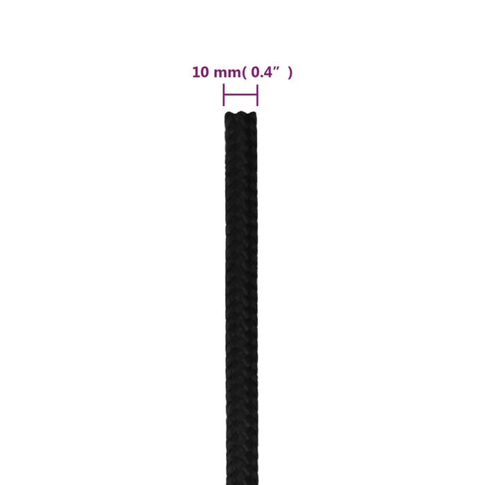 Frânghie de lucru, negru, 10 mm, 25 m, poliester - WALTI WALTI