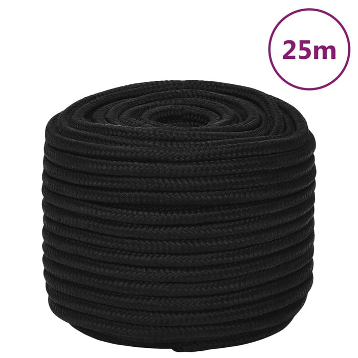 Frânghie de lucru, negru, 12 mm, 25 m, poliester WALTI